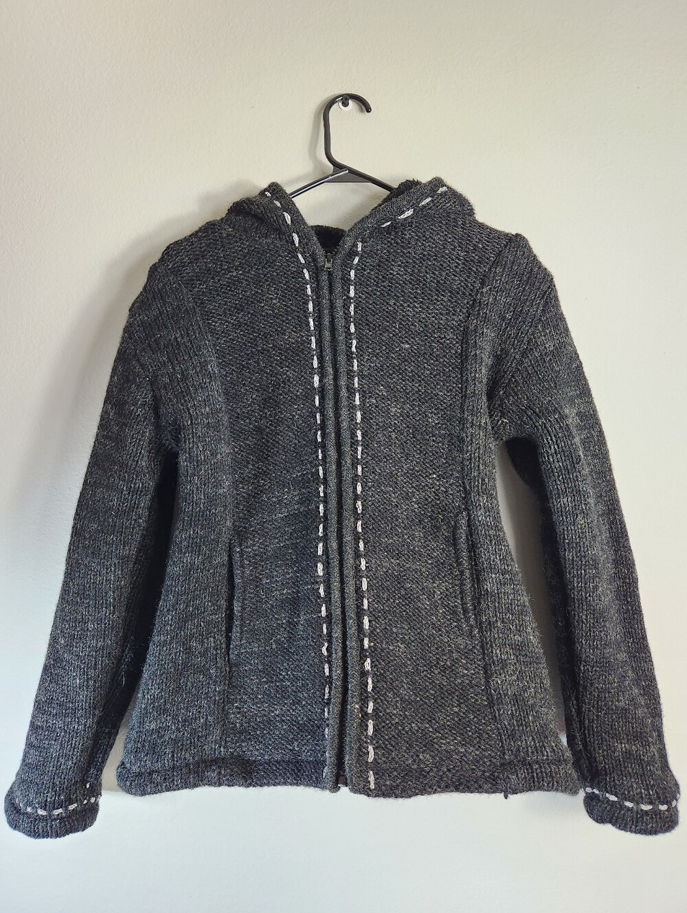 Kyber Outerwear Womens |M| Nepal 100% Wool Fleece-Lined Reflective Hooded Zip-Up